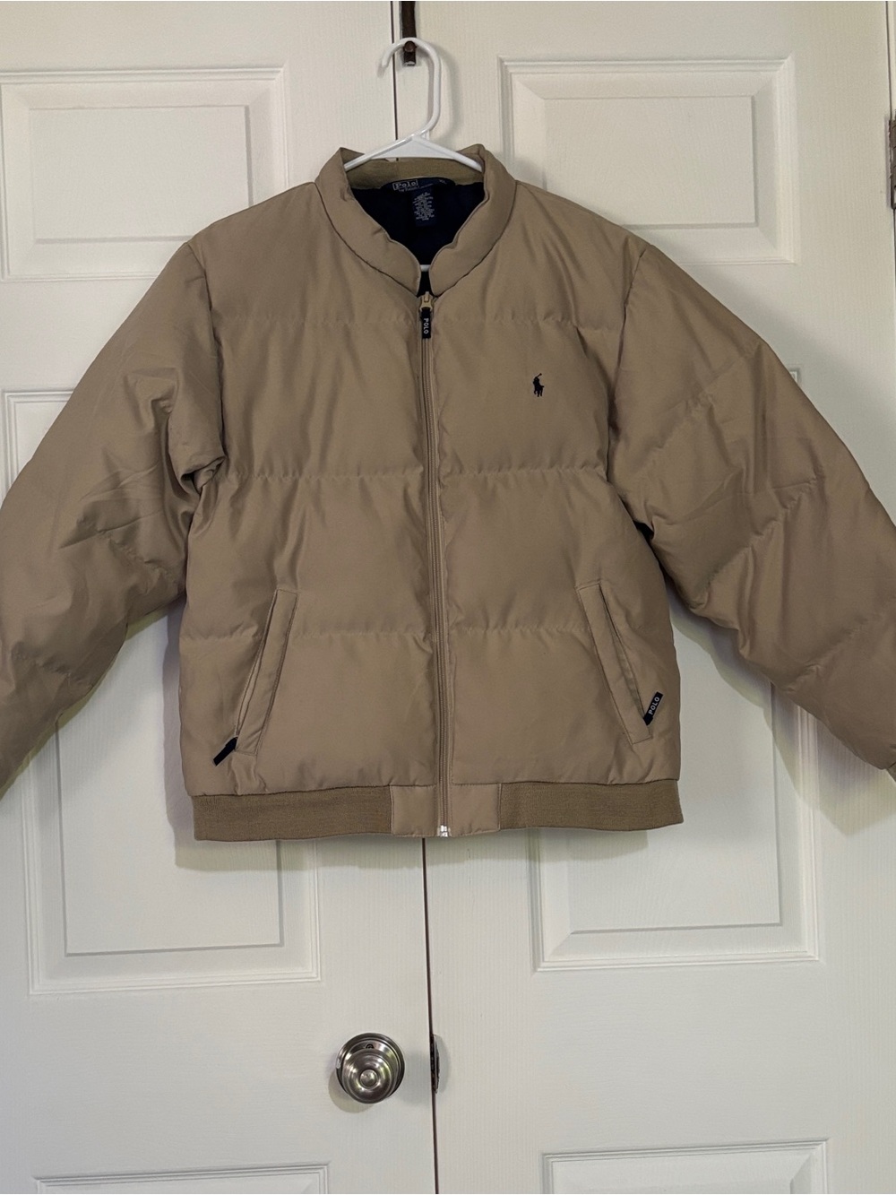 Polo Ralph Lauren Men’s XL Tan Down Feather Puffer Jacket Full Zip